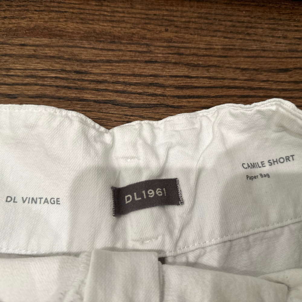 DL1961 white paperbag camille shorts